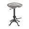 Contemporary Home Living 22.5" Gray Farmhouse Adjustable Tractor Seat Stool with Footrest